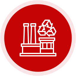 recycle and industrial logo